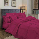 3 Pcs Box Pleated Duvet Set - Pink